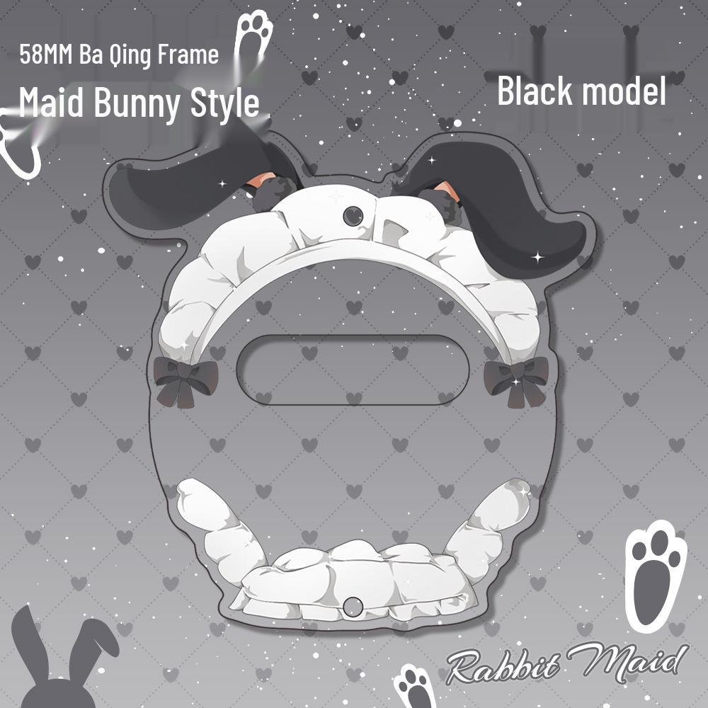 Woniu Rabbit Badge Display Frame: 58mm Acrylic Ornament & Protective Cover 58mm Maid Rabbit Badge Frame чёрный