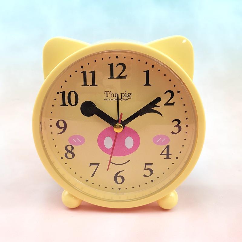 Korean version of cartoon cute creative children's student bedroom bedside desktop mute digital alarm clock series
