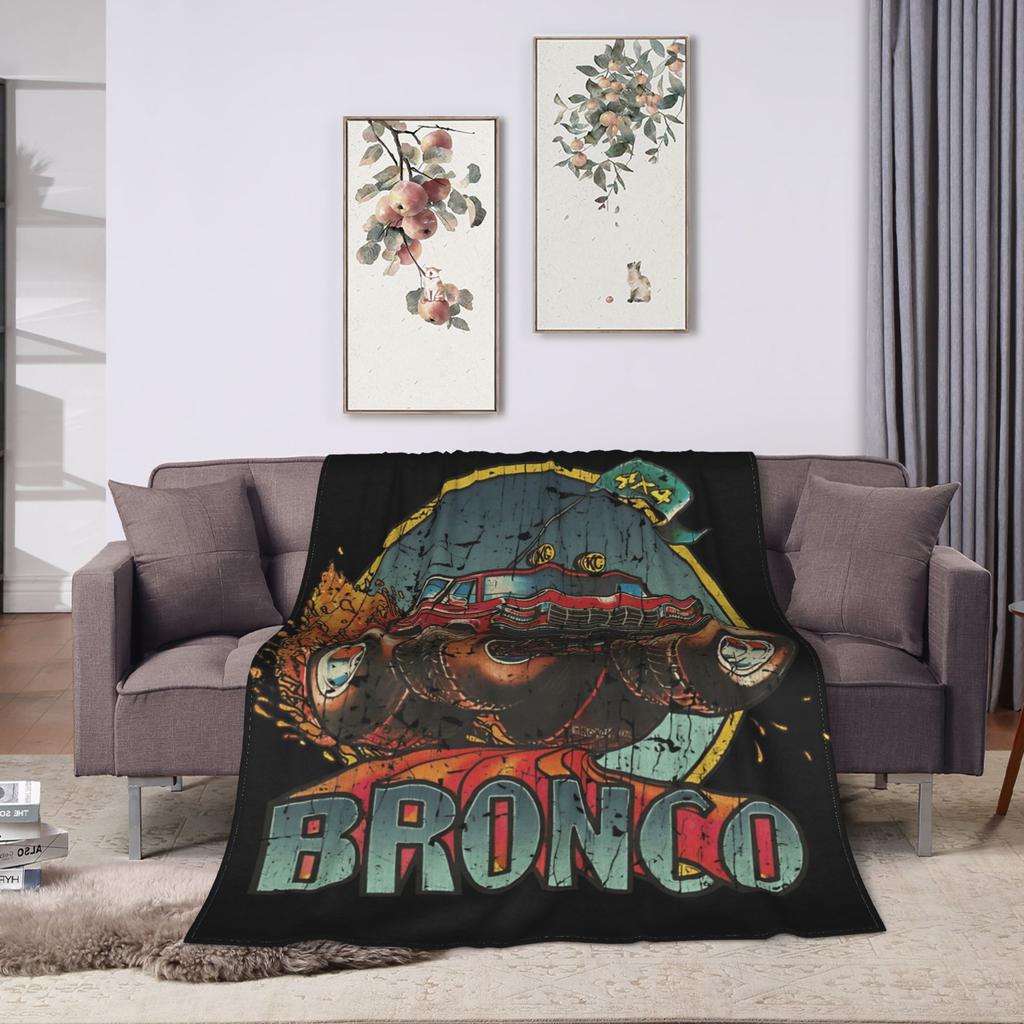 Monster Trucks Bronco 4x4 1978 Blanket Super Soft Novelty Plush Throw Girls Boys Home Decor Flannel Bedspread Bed Cover