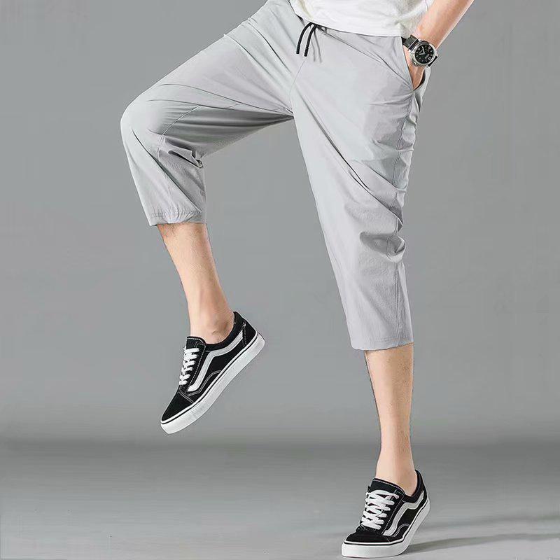 

Мужские летние укороченные спортивные шорты Ice Silk 2022 года — легкие, повседневные, свободные, прямого кроя для пляжа L