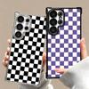 Retro Klassisches Schachbrett Gitter Beschichtung Handyhülle Für Samsung Galaxy S24 S25 FE S26 Edge S23 Ultra S22 S21 Plus S20 Anti-Fall Ai