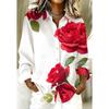 Ladies' long sleeved shirt, 3D printed, fashionable outfit