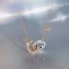 Emporio Armani Fashion Simple Trendy Double Ring Diamond Inlaid Stainless Steel Necklace Women necklace Rose-Gold EGS3004221