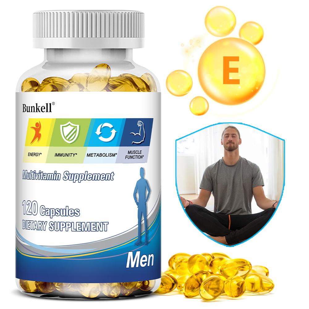 Men's multivitamin, replenishes cellular energy, strengthens the immune system, contains vitamins D, B12, and B6, 120 softgels.