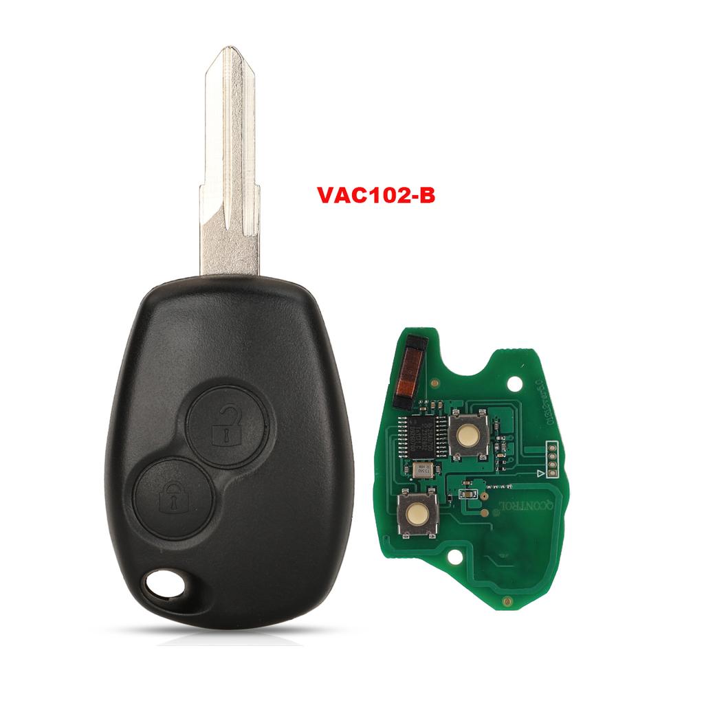 Jingyuqin Chiave Telecomando 2 Pulsanti Per Renault Duster Modus Clio 3 Twingo DACIA Logan Sandero Kangoo 433MHz Chip PCF7947/7946/4A