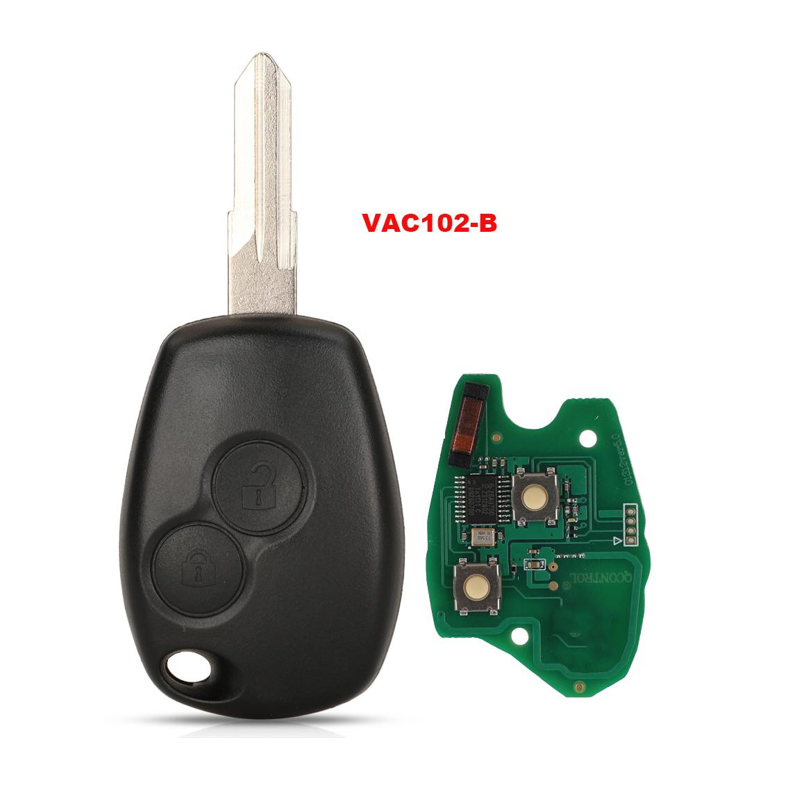 

jingyuqin 2 кнопки дистанционного ключа для Renault Duster Modus Clio 3 Twingo DACIA Logan Sandero Kangoo 433 МГц PCF7947/7946/4A чип PCF7946 Chip серо голубой