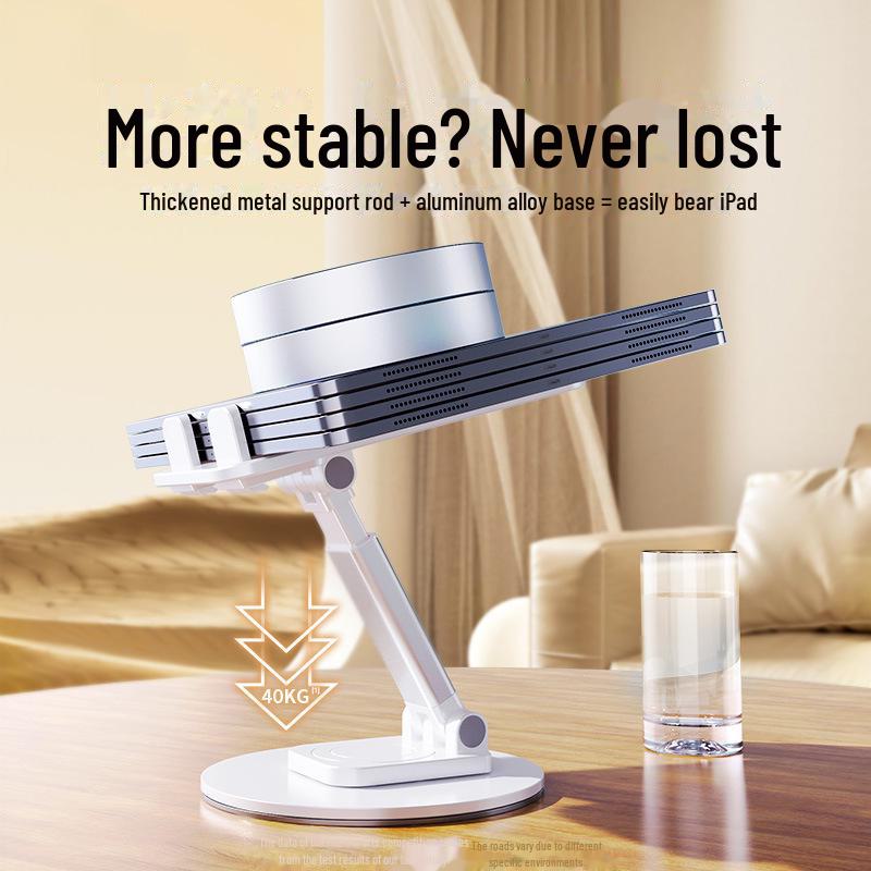 360° Rotating Metal Phone & Tablet Holder - Foldable, Portable, Universal Desktop Stand for iPad & Mobile Devices