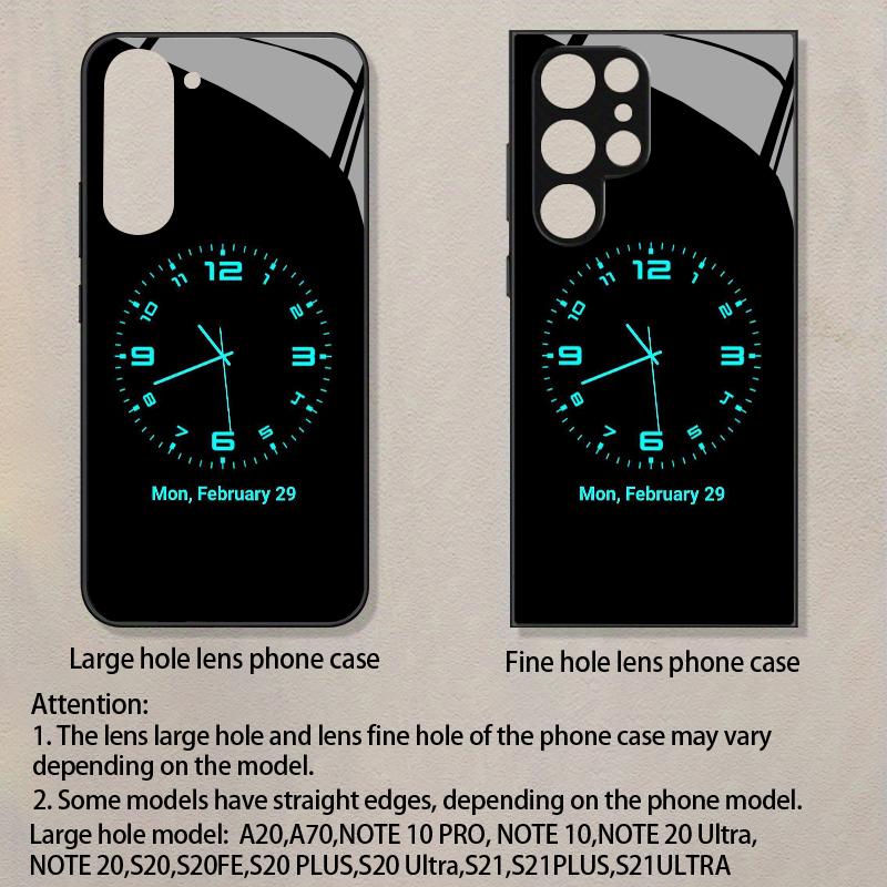 Clock Pattern 2D Phone Case for Samsung S26 S25 S24 S23 S22 S21 S20 A56 A36 A16 - Glass Protective Cover