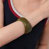 Retro Resin Geometric Round Brown Coffee Smudge Chunky Bangles for Women Girl Acrylic Wide Cuff Bracelet 2025 New Jewelry