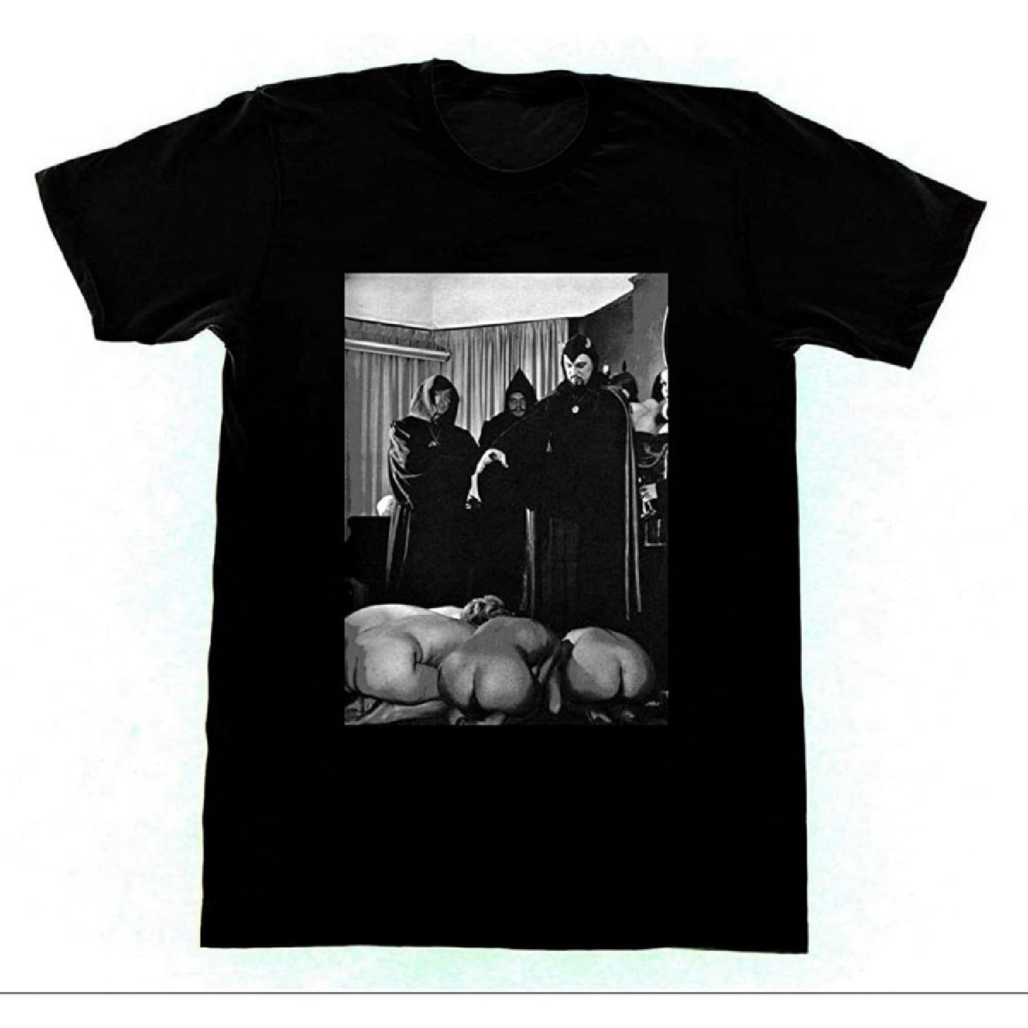 

Anton Lavey Satanic Ritual Men T-Shirt Church Satan Pentagram Witchcraft Tee Black S XXXXXL різнокольоровий