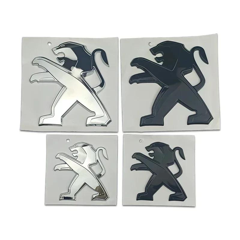for Peugeot 3D Lion Emblem 3008 2008 ABS Car Stickers Front Hood Decals Rear Trunk Badge Refitted Accessories