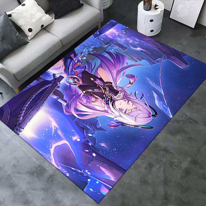 Office Carpet Genshin Impact Fantasy Anime Character Design for Desk Chair Protection, Gaming Room D