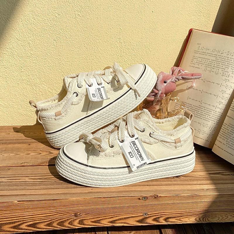 

Женские повседневные парусиновые туфли на платформе, женские высокие весенние новые вулканизированные розовые эспадрильи с цветочным принтом, теннисные женские кроссовки 35