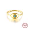 Light Luxury S925 Sterling Silver Evil Eye Zircon Turquoise Ring Multi-Size Ring Ring Tail Ring Size 7 #7