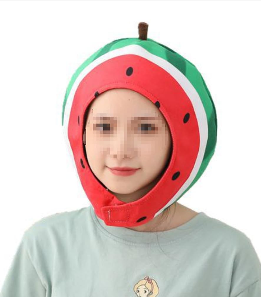 

[DOKiDOKi] Watermelon Hat Cosplay Watermelon Transformation Mask Headgear Plush Costume Costume Fluffy Cute Halloween Watermelon Fruit Greengrocer
