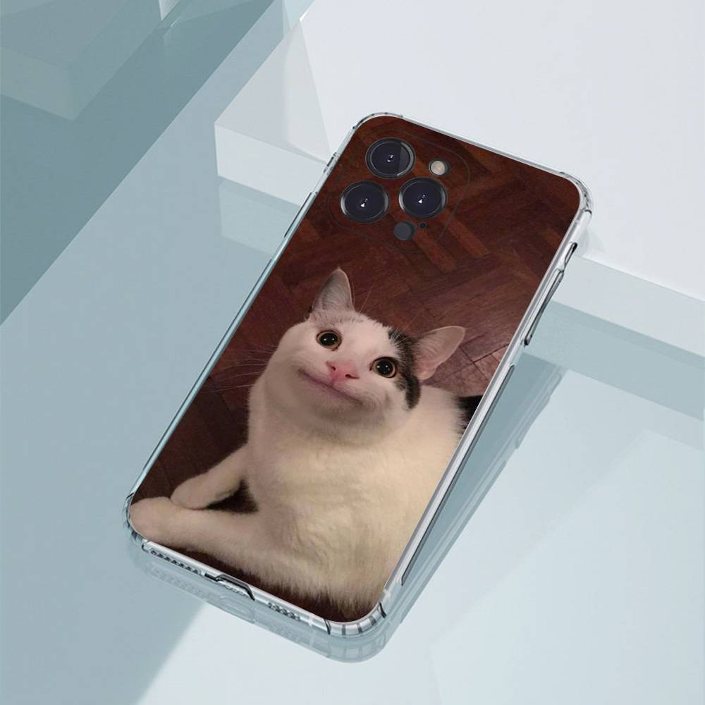 Funny Cute Cat Phone Case For iPhone11,12,13,14,15,16,17,Plus,Pro,Max,Plus,Transparent Cover