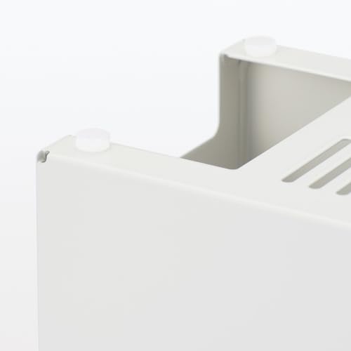 MUJI Stahlhahn Aufbewahrungsbox, Klappdeckel-Typ, Weißgrau, 32cm (W) x 10cm (D) x 14cm (H), 44596654, Kabelbox, Aufbewahrungsbox, Kabelschutz