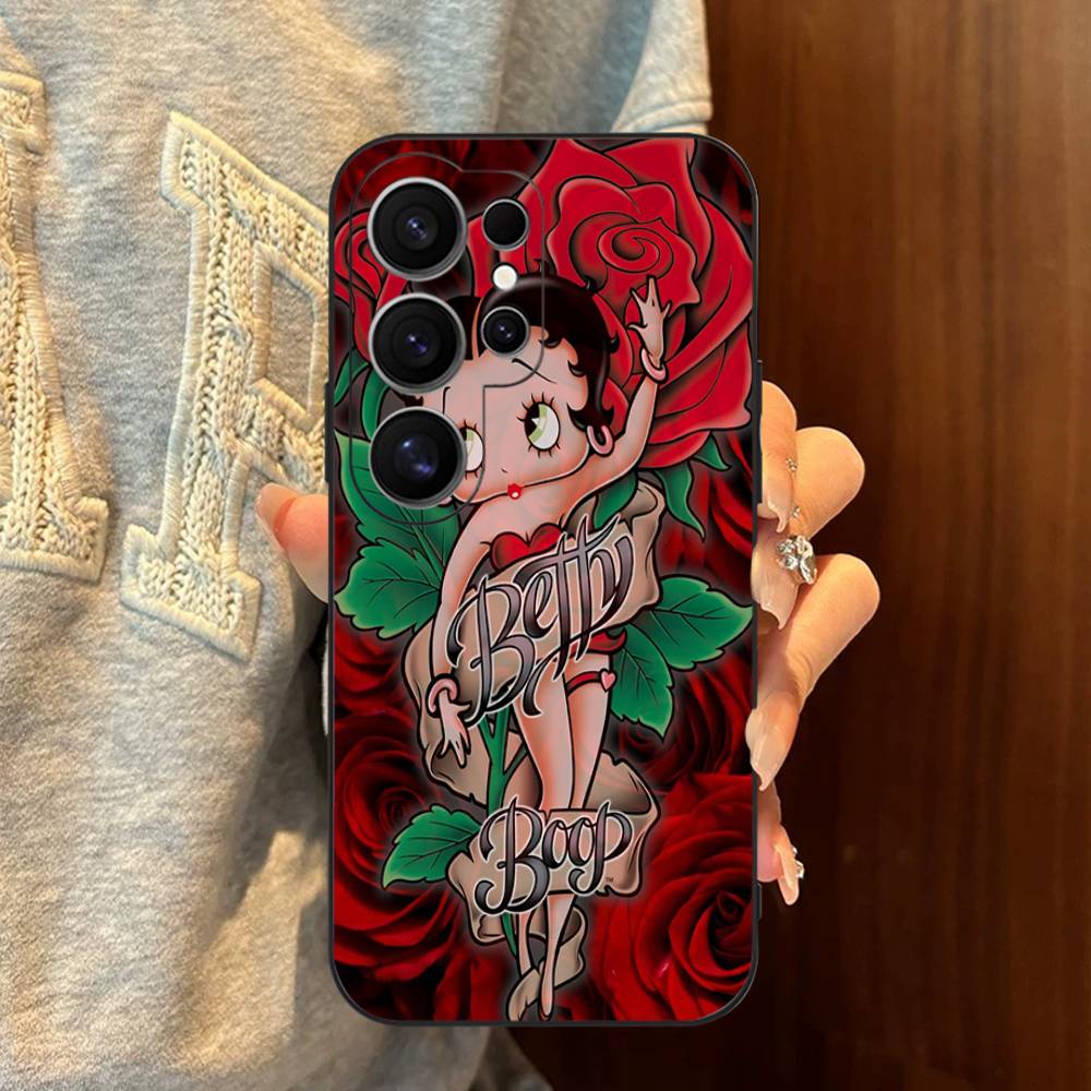 Custodia per Telefono Cartoon B-Betty B-Boop Per Samsung S 20 21 22 23 Lite Plus Ultra Trasparente Cover Cellulare Funda