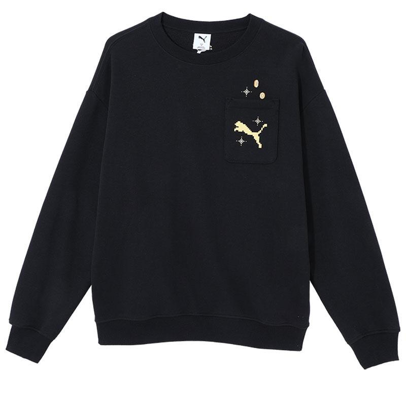 PUMA Men s Classics T7 Crew Neck Sweatshirt  Puma Black  631417-01 M