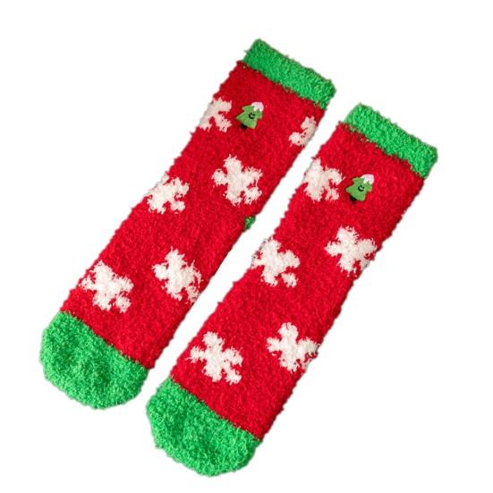 

Christmas Fuzzy Socks Women Warm Fluffy Crew Socks Colorful Winter Slipper Socks for Home Lounging Sleeping Holiday Gift C
