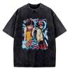 Lain cotton Vintage Washed shirt men Psychedelic Retro Comfortable Trendy t-shirt 80s Gothic Retro graphic kawaii streetwear
