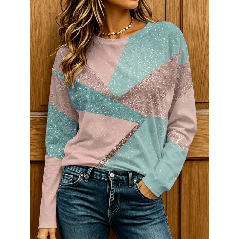 Autumn Women's 3D Printed Crew Neck Long Sleeve T-Shirt