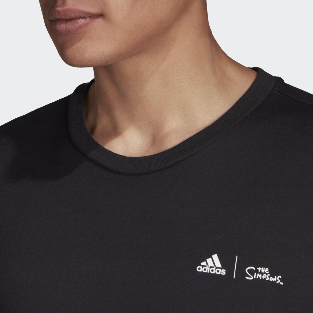 adidas Cartoon Skateboarding Boy Logo Print Crew Neck Short Sleeve T-Shirt Men Tops Black GS6221