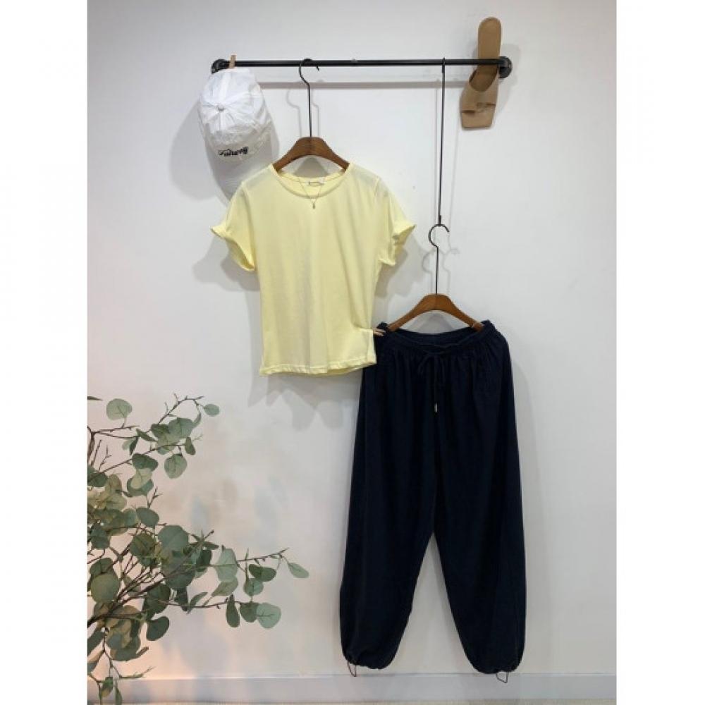 C S In The Room Women baSiC Semi Crop ShorT Sleeve T ShirT 4Color