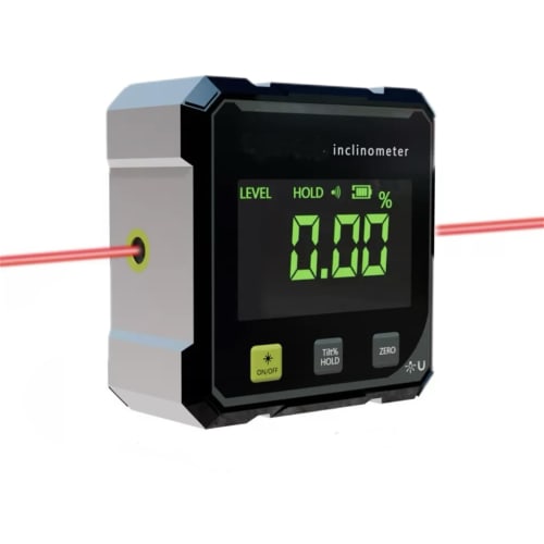Digital Angle Meter with 4-Sided Strong Magnetic Angle Meter, High-Precision Digital Inclinometer with Large LCD Display, Waterproof Digital Angle Met
