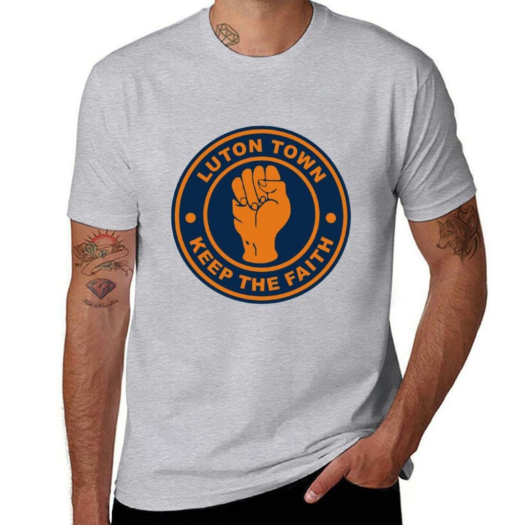 Luton Town Keep the Faith T-Shirt Customs Cute Tops Anime Mens T Shirts Casual Stylish