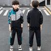 Teenage Boys Clothing Set Autumn Children Patchwork Sportswear Suits Fashion Big Boy Zipper Birthday Outfit Costumes Kids