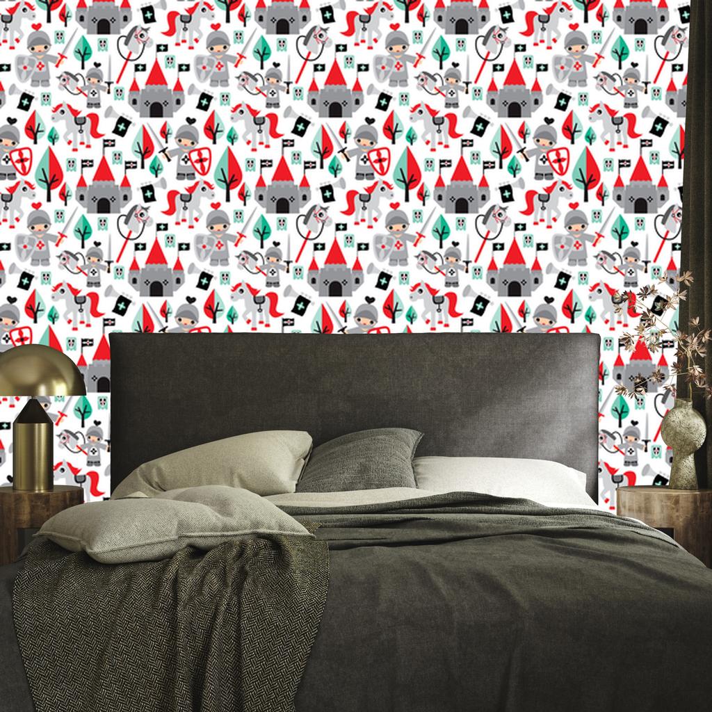 Fairy Tale Knights Horses and Trees Wallpaper for Living Room and Bedroom 50x1000