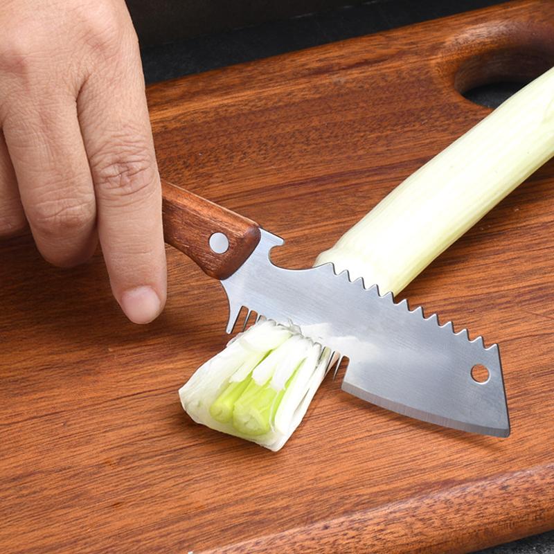 Stainless Steel Knife Head for Cutting Scallions Strips Ergonomic Handle Kitchen Tool for Convenient Cooking in Households