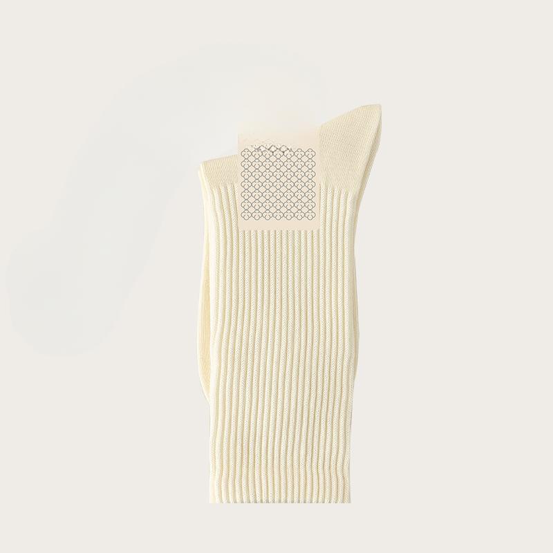 Female Spring and Summer Pure Cotton Deodorant Sweat Absorber 7A Antibacterial Pure Color Boneless Tube Socks