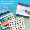 24 Farben Glitzer-Aquarellfarben-Set Metallisch Perlmuttfarben Festpigmente für Aquarellmalerei Acuarela Künstler Schulbedarf