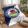 Blackburn Rovers Football Custom Name Text Flannel Blanket Soccer Logo Personalized Fleece Throw Blanket Special Gift For Sofa Bedroom Home