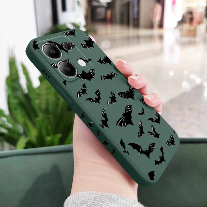 

Dark Bat Phone Case For Xiaomi Redmi Note 13 12 12S 11 11S 10 10S 9 9S Pro Plus 4G 5G Liquid Silicone Cover Redmi Note 9S(9Pro) темно-зелений колір