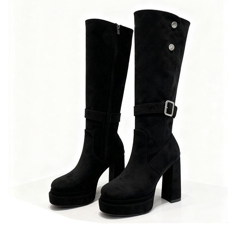 Fashion Two Wear Boots Women 2025 Autumn and Winter Retro Versatile Thick Heel British Style High Heel Knight Boots Fashion Boots Tide
