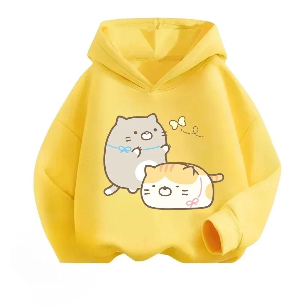 Niedliche Cartoon-Katzen Mode Kinder Kapuzenpullover Junge Mädchen Herbst Winter Täglich Outdoor Lässig Locker Street Warm Sportbekleidung