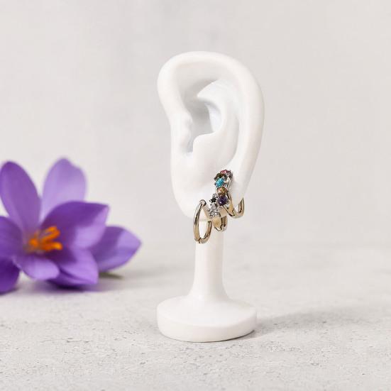 DYS Human Ear Earrings Holder, 3D Printed Earring Stand, Shape Jewelry Hanger Display Stand for Dresser Countertop