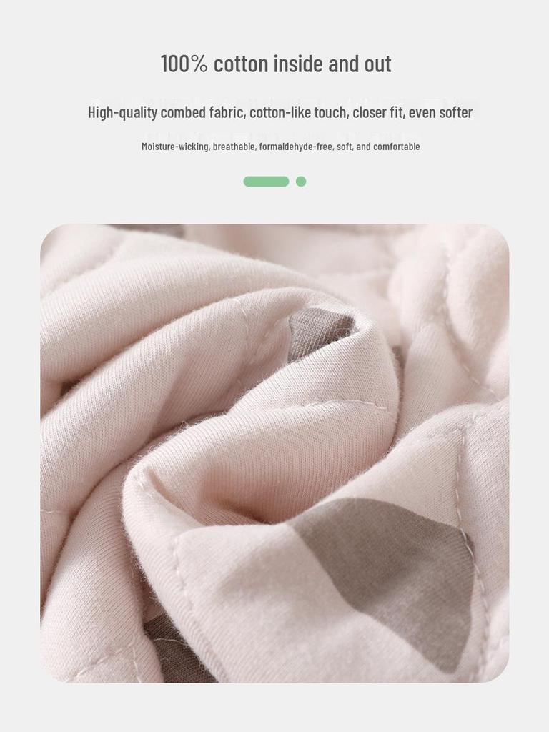 Baby Cotton-Padded Quilted Two-Piece Set with High-Waisted Belly Protection for Autumn/Winter