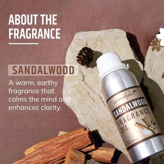 Aromahpure Sandalwood Aroma Oil | 250ml Undiluted & Natural | Long-Lasting Scent for Aromatherapy, Candle & Soap Making, Diffusers, Room Freshener