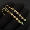 Orecchini in Pietre di Opale Etiope Naturale Opale Multi-Fuoco Oro 14K Cabochon Perline