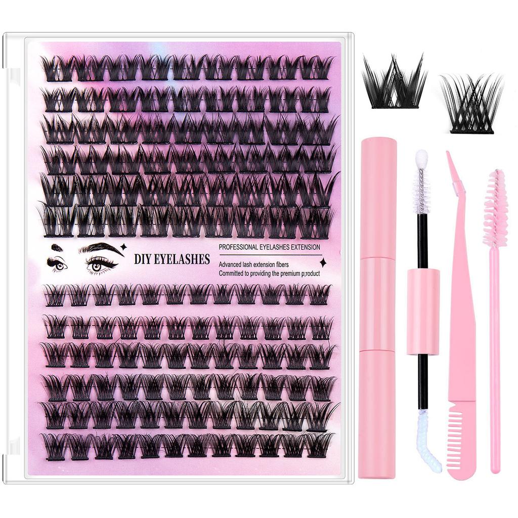 Diy Single Cluster False Eyelashes 126 Clusters Large Capacity Glue Tweezers Set Combination Eyelashes
