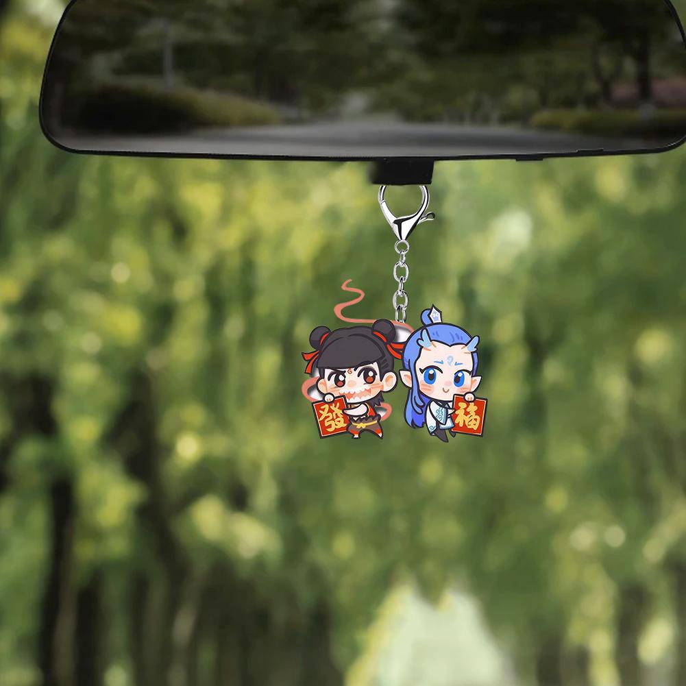 3pcs Movies Peripheral Ne Zha Ao Bing Keychain Pendant Acrylic Keychain Key Pendant Car Pendant Gift For Fans Friends