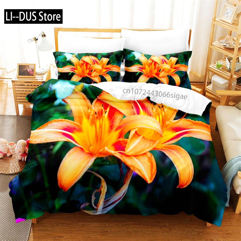 Yellow Flowers Queen Bedding Set Duvet Cover Set Bedding Digital Printing King Size Duvet Cover Set Bedding Set