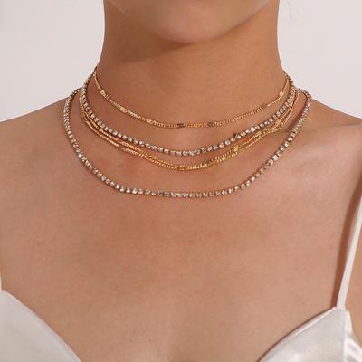 Europe, America, Temperament Popular Claw Chain Rhinestone Necklace Women, Fashionable Hip-hop Personality Multi-layer Full Diamond Necklace