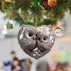 Uggla Prydnad Kärlek Hjärtform Par Uggla Hängande Dekoration 2D Akryl Julgransprydnad för Alla hjärtans dag Heminredning