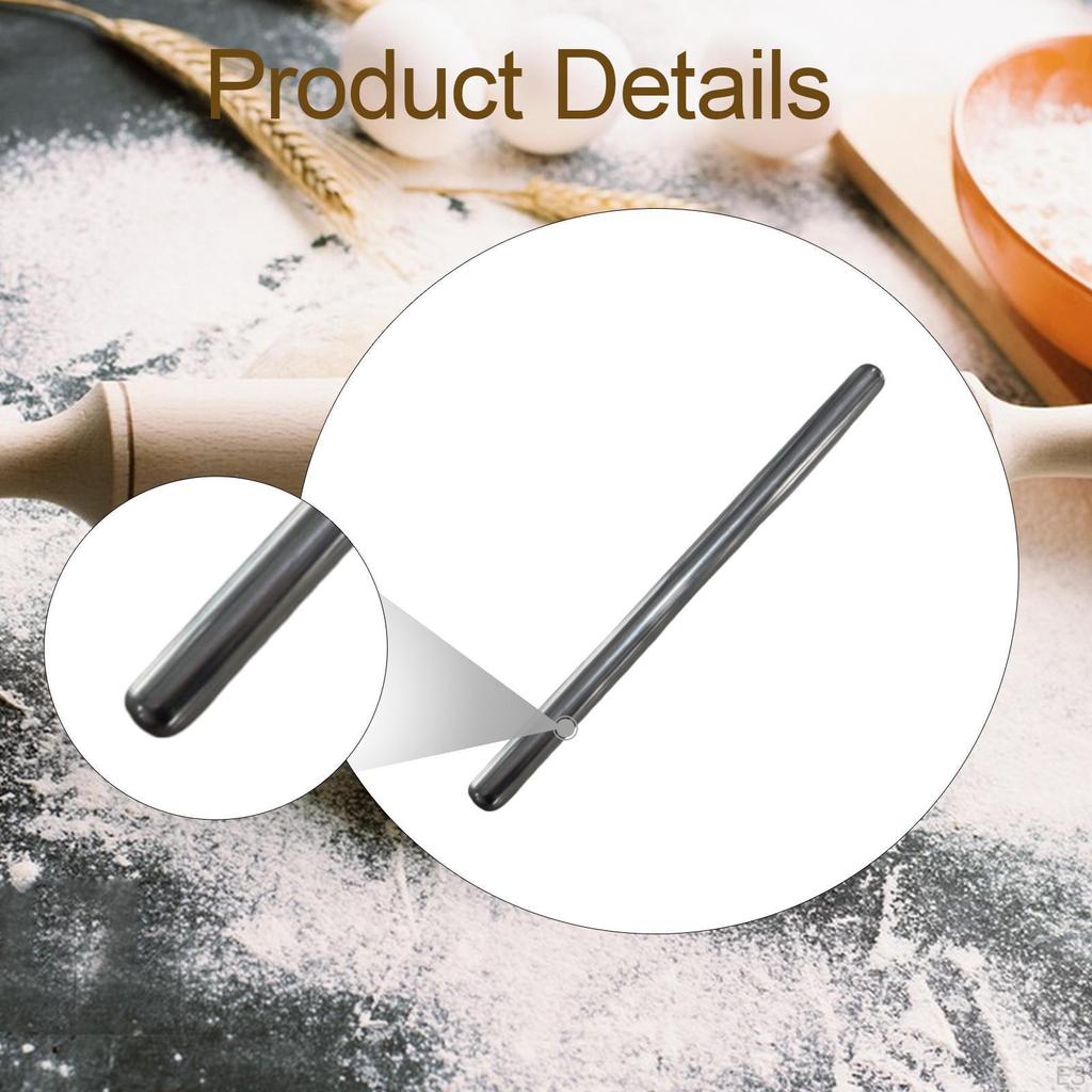 Stainless Steel Rolling Pin Kitchen Utensil for Baking Bread Cookie Pie