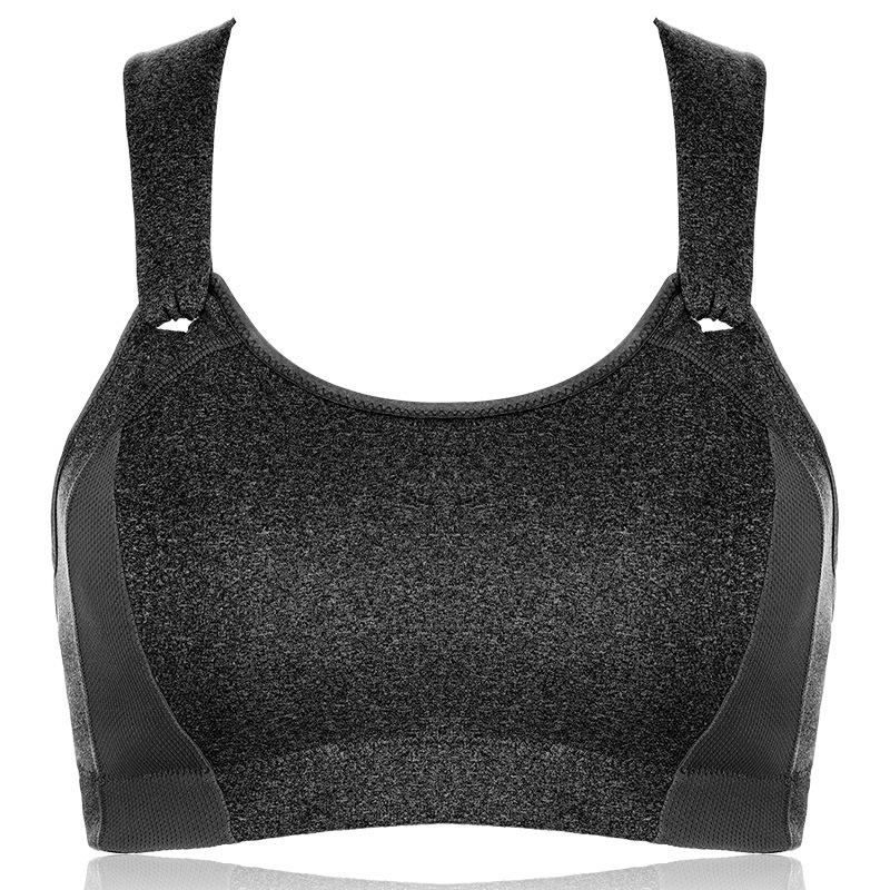 

Large size sports underwear, beautiful back, shock-proof, fixed, inclusive, sweat-absorbing and breathable, full cup bra, no steel ring, 32/70B чорний